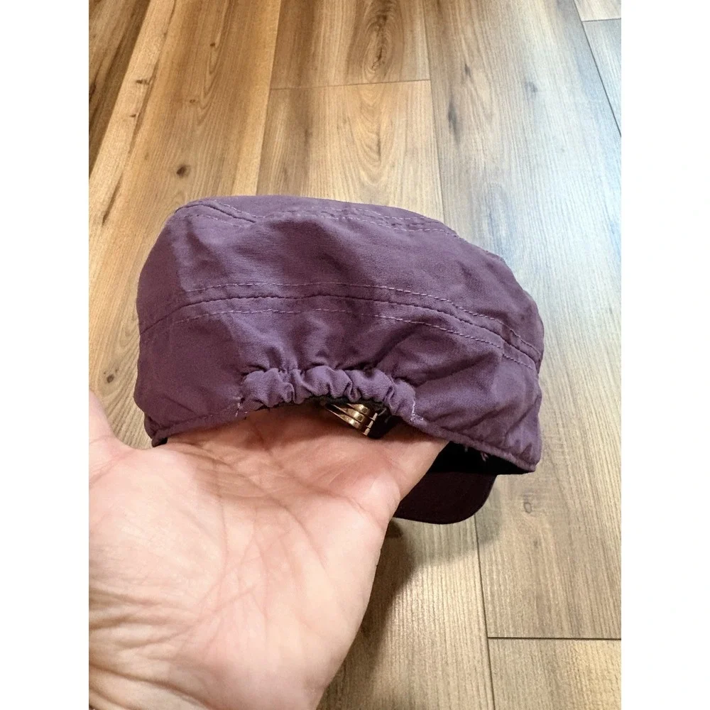 Eddie Bauer Camping Army Hat Purple Nylon Mesh Shirt Brim L XL